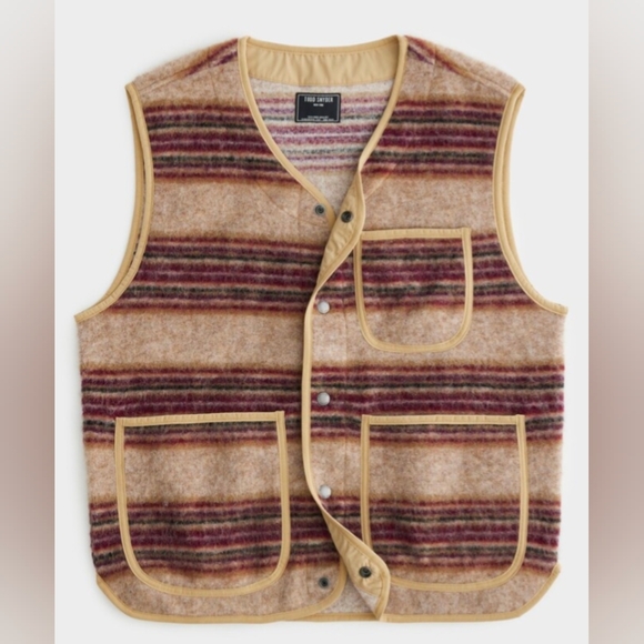 Todd Snyder Other - NWT Todd Snyder Blanket Striped Sherpa Vest Men's Size Medium Made in Portugal
